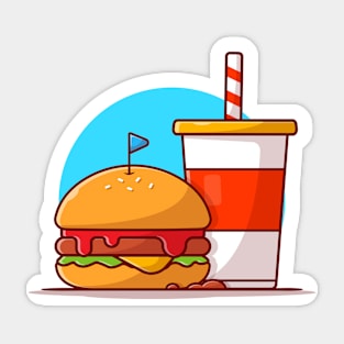 Burger And Soda Cartoon Vector Icon Illustration (12) Sticker